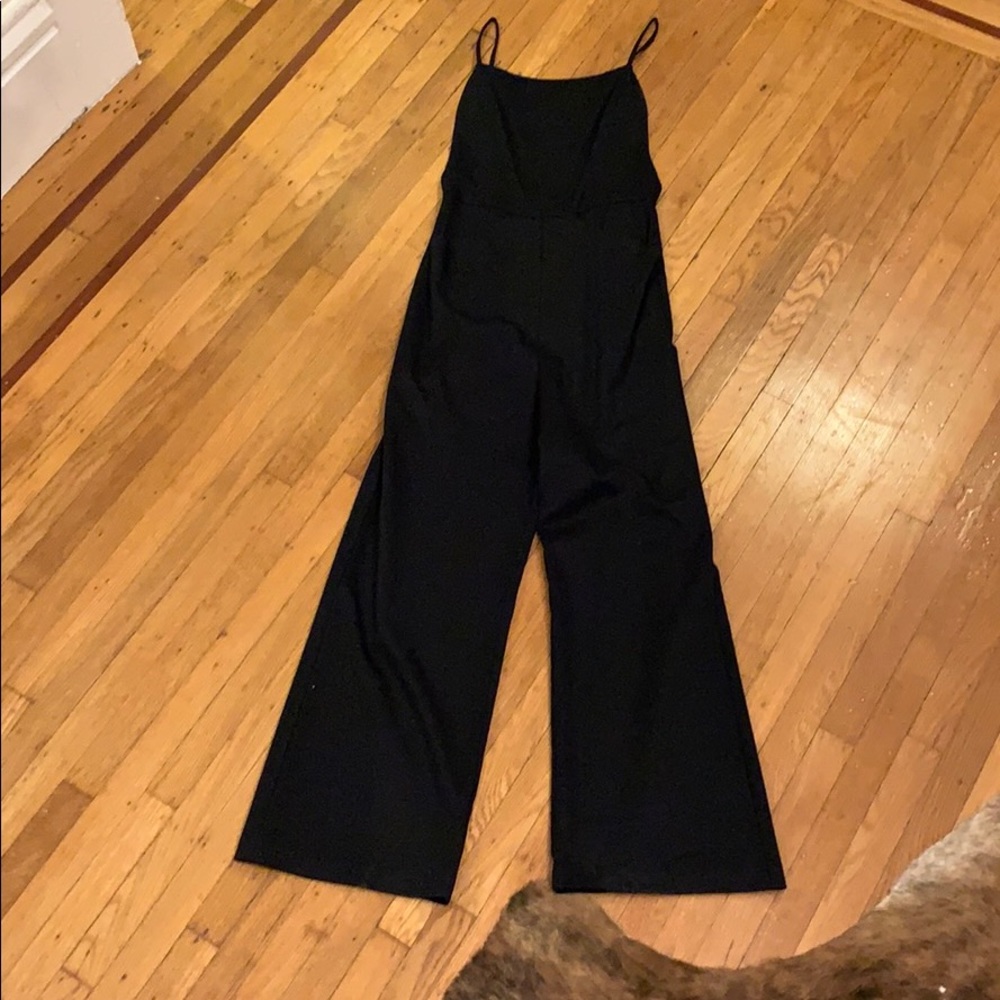 reformation black jumpsuit with low back